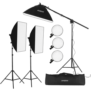 Studio nhiếp ảnh <span class=keywords><strong>Softbox</strong></span> dẫn ánh sáng Kit bao gồm 20*28 inch softboxes 45W Đèn LED <span class=keywords><strong>2</strong></span> mét ánh sáng đứng mang theo túi 3 gói - Product Image 1