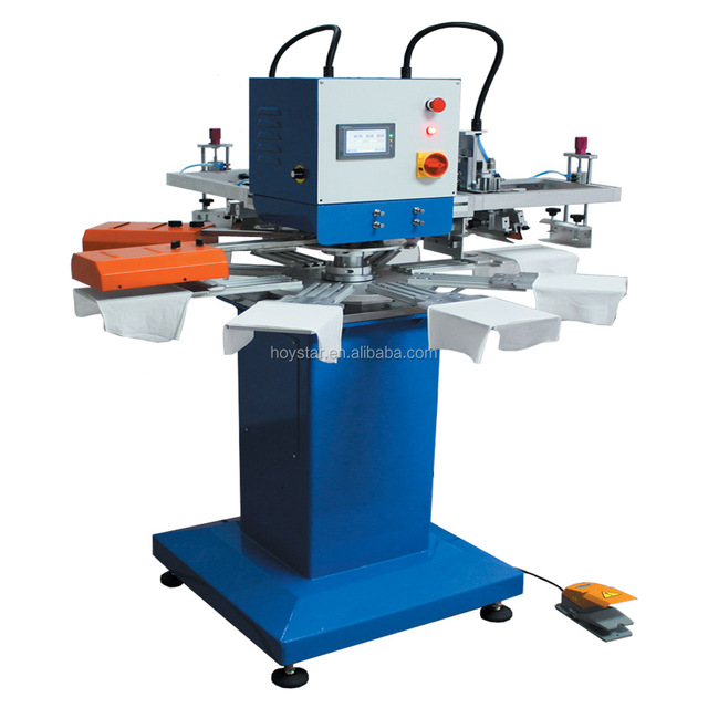2 Color 6 Workstation Rotary Screen Printing Machine for Print Textile/Garment/T-shirt