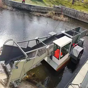 Máquina cortadora de plantas de caña de agua, cortacésped acuático motorizado, para lago, en Malasia