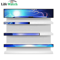 Pantalla LCD de Barra Estirada OEM ODM de 36.8 Pulgadas, Gestión CMS, Señalización Digital Ultra Ancha para Publicidad en Estantes de Tiendas Minoristas