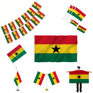 Flagnshow vente en gros vente chaude Ghana produits de fans de football logo personnalisé drapeaux casquette lunettes de soleil masque pour les fans de football de football - Product Image 3