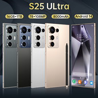 Smartphone Android 14 S25 Ultra 5G LTE, grand écran HD de 7,3 pouces, 16 Go + 1 To, processeur Deca Core, appareil photo 108 MP, débloqué, version espagnole