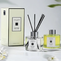 Flacon diffuseur de parfum rond en verre de luxe vide personnalisé de 50 ml, 100 ml, 120 ml, 200 ml avec bouchon en métal et boîte
