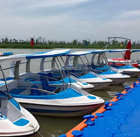 Bateau électrique de luxe pour 4 personnes en fibre de verre, bateau de pêche récréatif, bateau rapide en alliage d'aluminium, kayak transparent auto-drainant