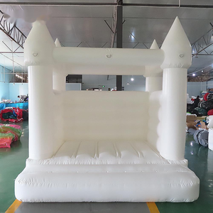 Activités de plein air Château gonflable miniature 8x8 pieds en PVC blanc/rose pour <span class=keywords><strong>anniversaire</strong></span>, mariage, fête, barrière, hockey sur air, amusement - Product Image 2