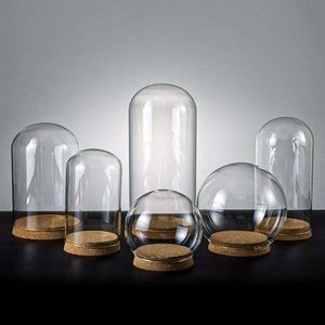 Paralume <span class=keywords><strong>in</strong></span> vetro di lusso moderno con coperchio <span class=keywords><strong>in</strong></span> bambù di diverse dimensioni per <span class=keywords><strong>vaso</strong></span> <span class=keywords><strong>da</strong></span> tavolo con <span class=keywords><strong>fiori</strong></span> di carne conservati - Product Image 1