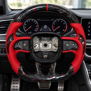 Volante Deportivo de Fibra de Carbono Roja Forjada con Luces LED para Dodge Charger Challenger Durango SRT 2020 2021 2023 Sin Airbag - Product Image 2
