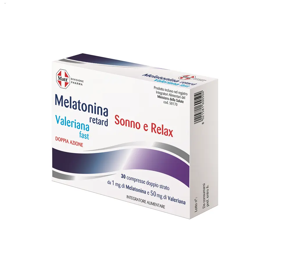 Italian High Quality Health Supplements Melatonin Retard Valerian Fast Double Action Relaxation Sleeping Supplement