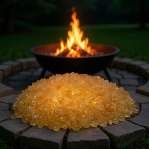 Pietre di Vetro Dorate da 1/2 Pollice per Tavoli con Braciere, 10 Libbre, Accessorio per Riscaldatore da Esterno - Product Image 2