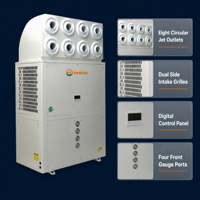 Climatiseur industriel sur mesure OEM à marque privée, 8 jets, 46,5 kW, pour grandes usines et ateliers
