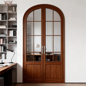 DEMEA Partizione Moderna per Appartamenti e Hotel, Insonorizzata in Legno di Teak Massiccio, Vetro Temperato Doppio, Su Misura, a Doppia Arcata - Product Image 3