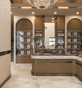 Service de design d'intérieur pour bijouterie sur mesure, aménagement de magasin de détail moderne avec vitrine de présentation de montres de luxe - Product Image 4