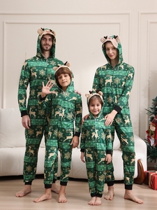 Noël famille correspondant à capuche dessin animé combinaison pyjamas festif noël jammies ensembles pour toute la famille vacances Pjs noël - Product Image 6