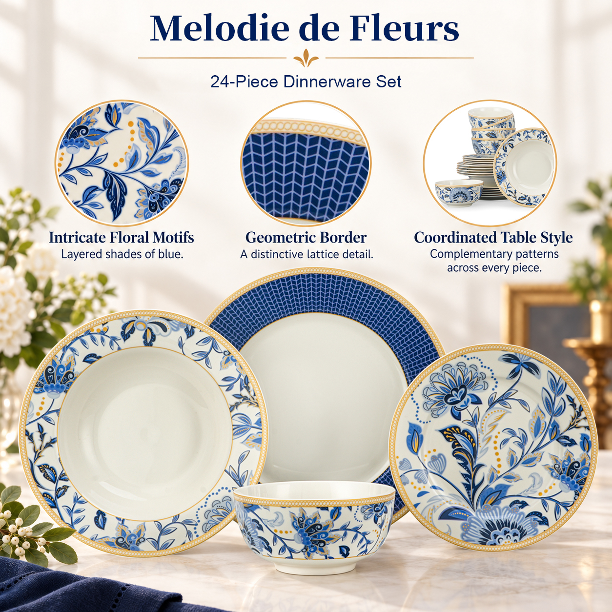 Custom Fine Bone China Luxury Crockery Tableware Plato Vajilla Assiette Porcelain Ceramic Plate Dinnerware Dinner Sets · image 3