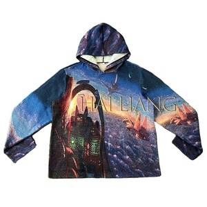 Custom Apparel Tapestry Clothing Hip Hop Streetwear <strong>Oversized</strong> Woven Jacquard <strong>Blanket</strong> Tapestry <strong>Hoodie</strong> for Men - Product Image 1