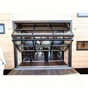 Porte de garage moderne à vue panoramique en verre, sectionnelle automatique, avec cadre en aluminium, porte de plafond insonorisée pour villa de luxe et maison résidentielle - Product Image 2