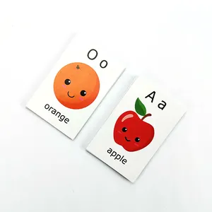 Wholesale Custom CPC Fruits Alphabet Educational Flashcards Baby Learning Flash Cards For Children