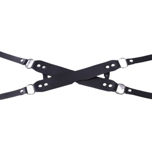 Masque pour les yeux en cuir noir à double couche, accessoire érotique pour cosplay SM, usage adulte - Product Image 3