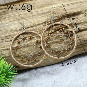 Popular Boho Vintage mujer fantasía malla trenzada aro turquesa pendientes Bohemia boda fiesta hecho a mano étnico indio egipcio - Product Image 2