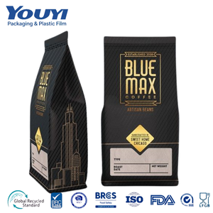 Sachet de café à huit soudures latérales YOUYI avec fermeture éclair, logo personnalisé et valve, qualité alimentaire supérieure pour 250g de café moulu de spécialité - Product Image 3
