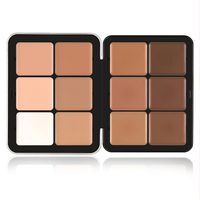 Palette Maquillage Professionnelle 12 Couleurs Fard à Joues Crème Anti-Cernes Végétal Étiquette Privée Enlumineur Cosmétique Palette Fer Logo Personnalisé