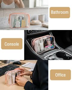 Waterproof PVC Transparent Cosmetic Bag Portable Travel Toiletries <b>Case</b> Custom Logo Summer Skin Care Wash Bag - Product Image 3