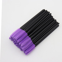 Vente en gros de 50 applicateurs de cils jetables brillants, ensemble de brosses à friser, mascara, bobines de sourcils, peigne, baguettes, pinceaux