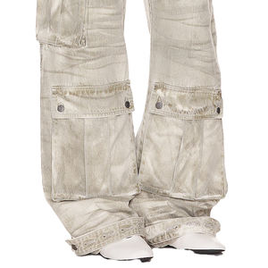 <span class=keywords><strong>Pantaloni</strong></span> Cargo <span class=keywords><strong>bianchi</strong></span> Baggy Y2K lavati da donna Jeans in Denim a vita bassa di alta qualità <span class=keywords><strong>con</strong></span> <span class=keywords><strong>tasche</strong></span> <span class=keywords><strong>laterali</strong></span> da donna - Product Image 5