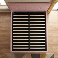 Tête de lit capitonnée moderne en tissu pour lit King Size, cadre en bois de pin, sommier avec rangement, mousse durable, gain de place, pour la maison