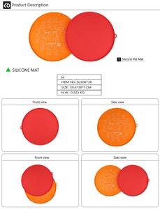 Tappetino per l'alimentazione dell'animale domestico in Silicone per l'alimentazione del cane per la protezione del cibo della ciotola del cane, per mantenere il pavimento pulito - Product Image 5