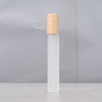 Vaporisateur de sérum cylindrique minimaliste, flacon en verre de 10 ml avec bouchon en bois créatif, accessoire de beauté de luxe