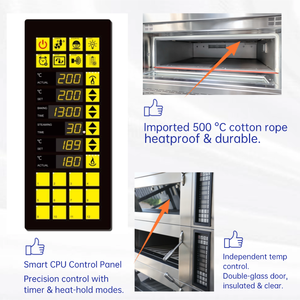 Vente directe usine : Four à sole commercial numérique automatique de style européen avec option vapeur et <span class=keywords><strong>pierre</strong></span> réfractaire pour pain, biscuits et pizza - Product Image 4