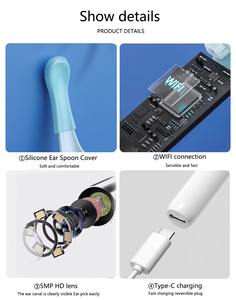 휴대용 무선 이경 카메라 지능형 전동 귀 청소기 타겟 귀지 제거 - Product Image 5