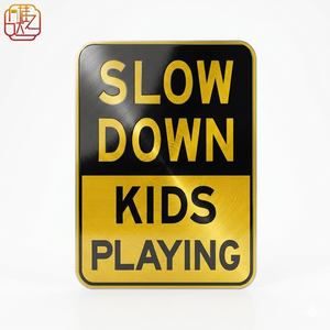 Panneaux de signalisation routière en aluminium sur mesure. Attention : Panneaux d'identification des enfants. Taille standard : 12*18 pouces. - Product Image 1