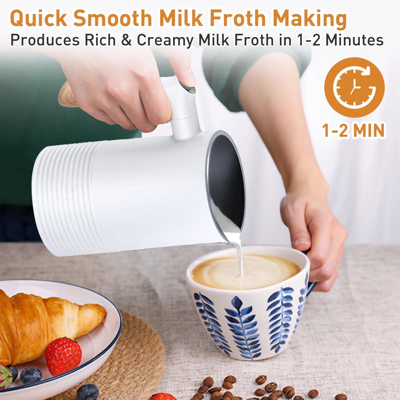 Handheld Stainless Steel Electrical Hand Electric Rechargeable Automatic Coffee Milk Frother