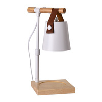 Lampe à bougies électriques à base en bois de nouveau design, lampe à fusion de cire de bougie réglable pour la décoration de la maison
