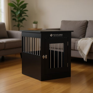 Tails And Cocails Jaula para Perros de Madera de Ingeniería, Negra, Tamaño Mediano, Casa para Mascotas de Interior, Diseño Moderno, Construcción Duradera - Product Image 2