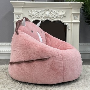 <span class=keywords><strong>Fauteuil</strong></span> pouf pour enfants en forme de tricératops rose, vente chaude 2023, personnalisable, vente en gros, coussin de chaise pour enfants - Product Image 3