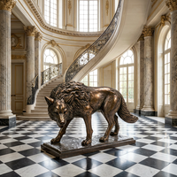 Statue de loup traqueur en bronze sur mesure - Moulage à la cire perdue sur mesure avec patine antique appliquée à la main, sculpture en bronze