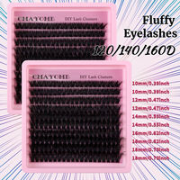 Kit de faux cils portables DIY à 10 rangées, courbure D segmentée, naturels, 120D-160D, ultra-denses