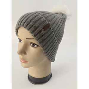Bonnet d'hiver <span class=keywords><strong>en</strong></span> tricot côtelé avec pompon <span class=keywords><strong>en</strong></span> <span class=keywords><strong>fausse</strong></span> <span class=keywords><strong>fourrure</strong></span>, design personnalisé - Product Image 6