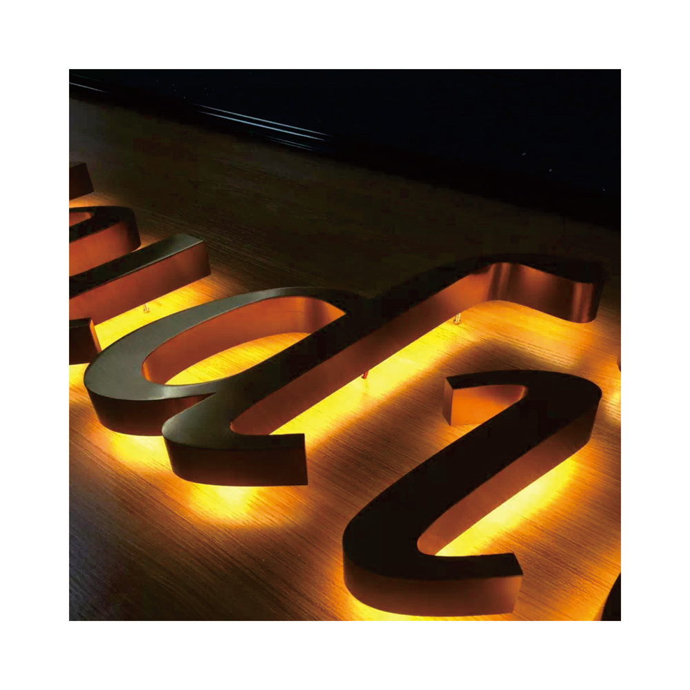 3D channel letter led backlight sign and halo-lit led for shop billboard