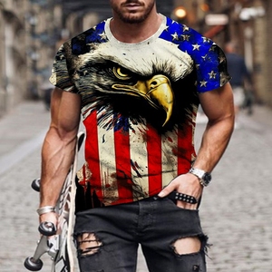 Camiseta americana <span class=keywords><strong>para</strong></span> <span class=keywords><strong>hombre</strong></span>, camiseta de manga corta con diseño patriótico americano con águila y bandera, camiseta de sublimación Premium <span class=keywords><strong>para</strong></span> <span class=keywords><strong>hombre</strong></span> - Product Image 5