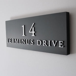 Plaques de <span class=keywords><strong>porte</strong></span> en acier inoxydable et acrylique personnalisées de haute qualité, design moderne, <span class=keywords><strong>pour</strong></span> école, hôtel, diverses occasions, numéro de maison - Product Image 3