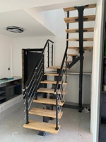 Escalier en acier à poutres droites, escalier moderne en métal pour villa, utilisation intérieure