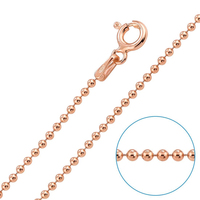 Chaîne à billes en or rose personnalisé de 2.4mm, en acier inoxydable plaqué or Vermeil, collier à corde fine, corde torsadée en or, vente en gros