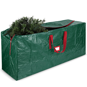 Portable Zipper Oxford PE Woven Green <b>Storage</b> <b>Bag</b> Durable Handles Recyclable <b>Christmas</b> <b>Tree</b> <b>Bag</b> <b>for</b> 7.5-9ft Logo Letter Pattern - Product Image 1