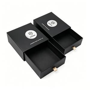 Factory Made Black Matte <b>Drawer</b> <b>Slide</b> Rigid Gift Box Recyclable Custom Logo Size Contact Us For Custom Packaging Solutions - Product Image 1