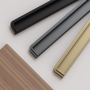Modern Minimalist Aluminum Recessed Slot-In Hidden Pull Handles Embedded Concealed Grips for Wardrobes Cabinets and <strong>Drawers</strong> - Product Image 4