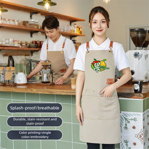 Ánh nắng mặt trời chất lượng cao bền chéo trở lại vải cotton BIB làm việc tạp dề người đàn ông Phụ Nữ Nhà bếp cà phê cửa hàng nghệ sĩ làm việc nhà - Product Image 5